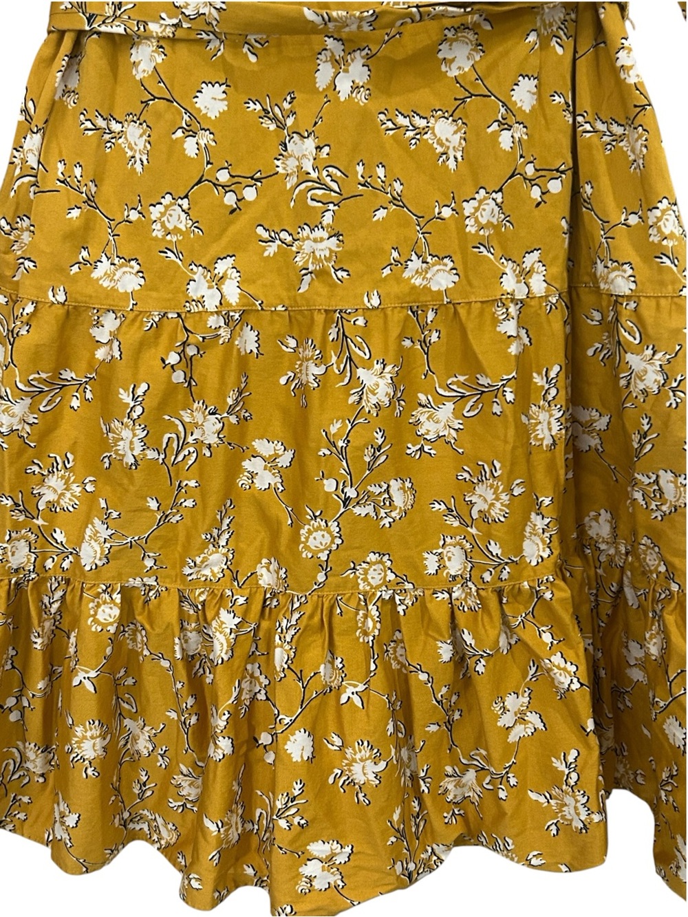 UNTUCKIT Jane Floral Tiered Dress Marigold Yellow Size 12 Romantic Cottagecore - Picture 10 of 14